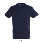 Camiseta unisex de algodón semipeinado de cuello redondo 150 g/m2 color azul ultramarino vista trasera