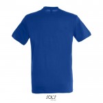 Camiseta unisex de algodón semipeinado de cuello redondo 150 g/m2 color azul real vista trasera