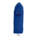 Camiseta unisex de algodón semipeinado de cuello redondo 150 g/m2 color azul real vista lateral