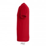 Camiseta unisex de algodón semipeinado de cuello redondo 150 g/m2 color rojo vista lateral