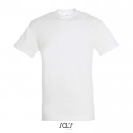 Camiseta unisex de algodón semipeinado de cuello redondo 150 g/m2 color blanco quinta vista