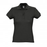 Polo para mujer en algodón 170 g/m2 color negro