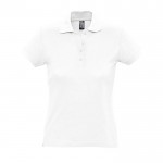 Polo para mujer en algodón 170 g/m2 color blanco