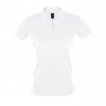 Polo para mujer corporativo 180 g/m2 color blanco