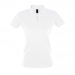 Polo para mujer corporativo 180 g/m2 color blanco