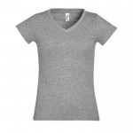 Camisetas para mujer en algodón 150 g/m2 color gris jaspeado