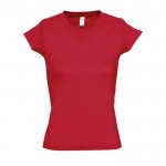 Camisetas para mujer en algodón 150 g/m2 color rojo