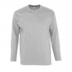 Camisetas de manga larga con logo 150 g/m2 color gris jaspeado