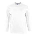 Camisetas de manga larga con logo 150 g/m2 color blanco