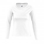 Camisetas para mujer manga larga 150 g/m2 color blanco