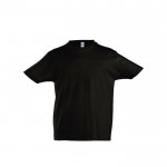Camiseta algodón niños con logo 190 g/m2 color negro