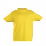 Camiseta algodón niños con logo 190 g/m2 color amarillo oscuro