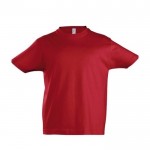 Camiseta algodón niños con logo 190 g/m2 color rojo
