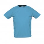 Camisetas transpirables personalizadas color azul cian