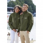 Chaqueta softshell personalizada 340 g/m2 color gris jaspeado impreso