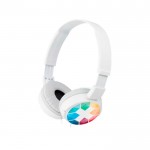Auriculares con cable Sony On-Ear y con sonido balanceado color blanco vista con impresión