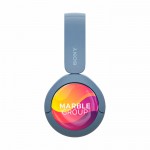 Auriculares Sony WH-CH520 elegantes con conexión inalámbrica color azul vista lado izquierdo