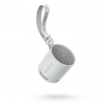Altavoz Sony SRS-XB100 compacto y potente con larga automomia color gris vista rotada