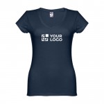 Camisetas con logo y cuello V para mujer vista principal