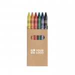 Caja con 6 lápices de cera personalizada vista principal