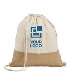Mochila personalizada detalle de yute vista principal