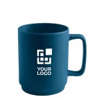 Taza de cerámica con acabado mate y asa grande rectangular 330ml