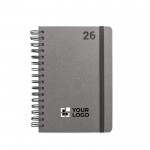 Agenda de cuero reciclado con anillas y planificación diaria A5 vista principal