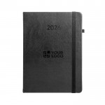 Agenda de cuero sintético con portaboli y planificación semanal B5 vista principal