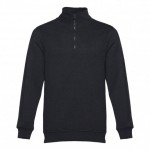 Sudaderas cierre 1/4 promocionales color negro