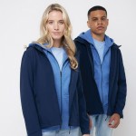 Chaqueta softshell de hombre casual fit 300 g/m2 Iqoniq color azul marino