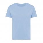 Camiseta de mujer de algodón reciclado slim fit 160 g/m2 Iqoniq color azul cian