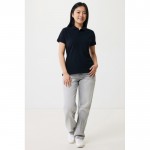 Polo piqué de algodón reciclado de mujer casual fit 220 g/m2 Iqoniq color negro
