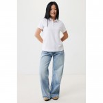 Polo piqué de algodón reciclado de mujer casual fit 220 g/m2 Iqoniq color blanco roto