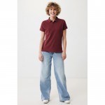 Polo piqué de algodón reciclado de mujer casual fit 220 g/m2 Iqoniq color burdeos