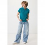 Polo piqué de algodón reciclado de mujer casual fit 220 g/m2 Iqoniq color verde pastel