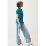 Polo piqué de algodón reciclado de mujer casual fit 220 g/m2 Iqoniq color verde pastel