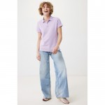 Polo piqué de algodón reciclado de mujer casual fit 220 g/m2 Iqoniq color lila