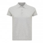 Polo piqué de algodón reciclado de mujer casual fit 220 g/m2 Iqoniq color gris claro