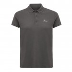 Polo piqué de algodón reciclado de mujer casual fit 220 g/m2 Iqoniq color plateado mate vista con logo