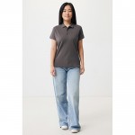 Polo piqué de algodón reciclado de mujer casual fit 220 g/m2 Iqoniq color plateado mate