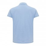 Polo piqué de algodón reciclado de mujer casual fit 220 g/m2 Iqoniq color azul cian segunda vista