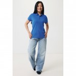 Polo piqué de algodón reciclado de mujer casual fit 220 g/m2 Iqoniq color azul real