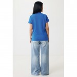 Polo piqué de algodón reciclado de mujer casual fit 220 g/m2 Iqoniq color azul real