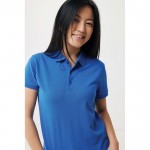Polo piqué de algodón reciclado de mujer casual fit 220 g/m2 Iqoniq color azul real