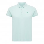 Polo piqué de algodón reciclado de mujer casual fit 220 g/m2 Iqoniq color verde menta vista con logo
