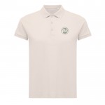Polo piqué de algodón reciclado de mujer casual fit 220 g/m2 Iqoniq color rosa claro vista con logo