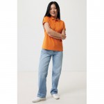 Polo piqué de algodón reciclado de mujer casual fit 220 g/m2 Iqoniq color naranja