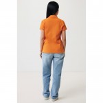 Polo piqué de algodón reciclado de mujer casual fit 220 g/m2 Iqoniq color naranja