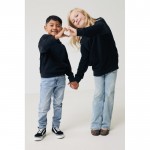 Sudadera infantil de algodón recicladocon capucha 280 g/m2 Iqoniq color negro