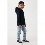 Sudadera infantil de algodón recicladocon capucha 280 g/m2 Iqoniq color negro